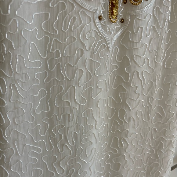 Vtg 80s Laurence Kazar Beaded Cocktail Dress - Picture 4 of 15